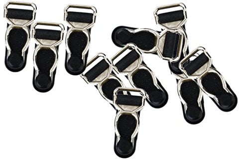 Cutefly Set 10 Stück Clips Strapsgürtel Männer Haken Griffe Strumpfhalter – Schwarz