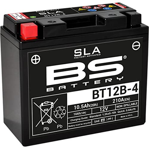 BS Battery 300643 BT12B-4 AGM SLA Motorrad Batterie, Schwarz, 15 x 6.9 x 13 centimetres