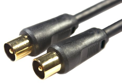 0.5m Male to Plug Aerial Cable – Gold & Shielded Coaxial/Coax Quality Fly Lead – TV Freeview Box Satellite – Loops