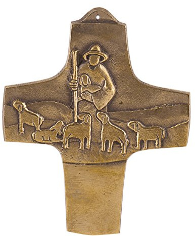 Butzon & Bercker Bronzekreuz Der Herr ist mein Hirte - Wandkreuz 9x11 cm
