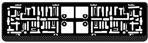 AUTO-STYLE Porte-plaque synthétique 'Click' 52x11cm Look-Carboné, Aspect carbone
