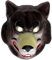 Spassprofi Maske Wolf Halbmaske zum Aufsetzen Plastik Tiermaske Wolfsmaske Faschingsmaske