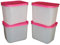 TUPPERWARE Gefrier-Behälter 1,1L weiß-pink (4) Behälter Eis-Kristall Eiskristall