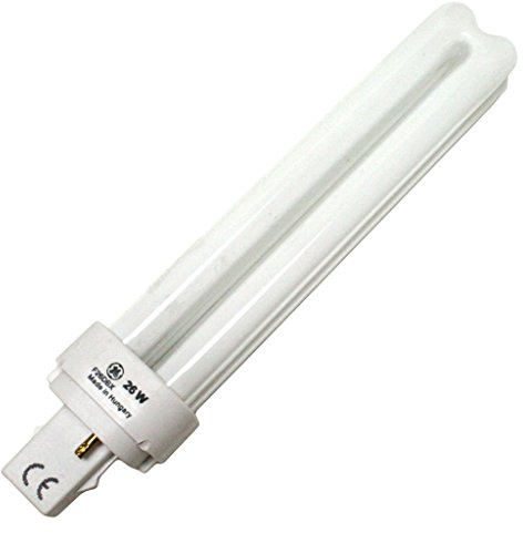 GE 97609 - F26DBX/841/ECO - 26 Watt Quad-Tube Compact Fluorescent Light Bulb, 2 Pin, 4100K