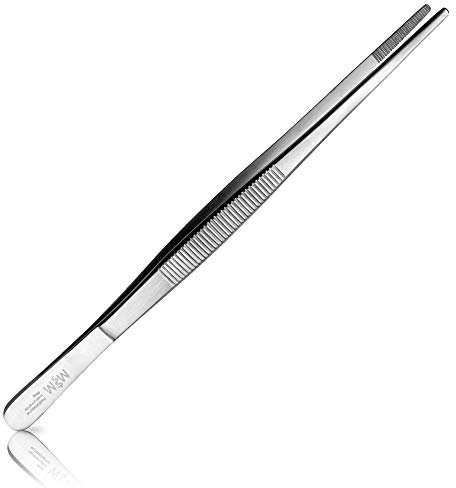 May - Pince du Chef - Pinces Cuisine - Pince à rôtir - Pince à Grill - Pincettes Cuisinier - Pince Droite - Utensiles de Cuisine - Longuer: 20 cm - INOX