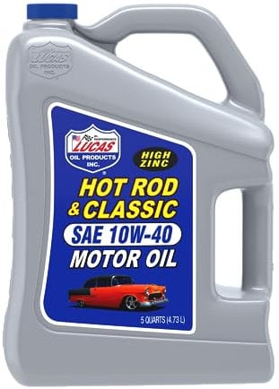 Lucas Oil 10683 Hot Rod & Classic Motor Oil SAE 10W-40-4.73L, Gray, 5 Quart