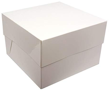 White SQUARE Cake BOXES - PACKS OF 5 - perfect for Birthday Wedding Cakes (10 Inch)