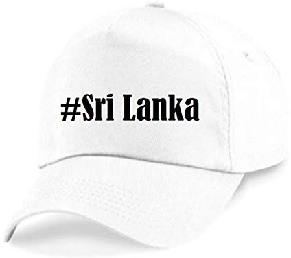 Reifen-Markt Base Cap Hashtag #Sri Lanka Größe Uni Farbe Weiss Druck Schwarz