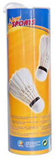 New Sports Badminton-Bälle mit Federn, 4 Stück pro Dose