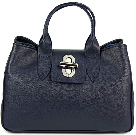 Belli Echt Leder Handtasche italienische Damen Ledertasche Umhängetasche Henkeltasche in Glattleder, Kroko oder Strauss (Strauß) Prägung - 36x25x18 cm (B x H x T)