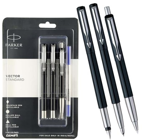 Parker Vector Standard Füllfederhalter, Rollerball und Kugelschreiber Set