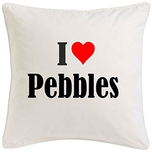 I Love Pebbles – Kissenbezug 40x40 cm Baumwolle – Sofakissen Jubiläum Humor Klassisch
