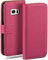 moex Book Case für Samsung Galaxy S7 Handyhülle mit Kartenfach, Hülle klappbar 360 Grad Schutzhülle, Klapphülle Flip Case Cover, PU Leder Handytasche Lederhülle, Pink