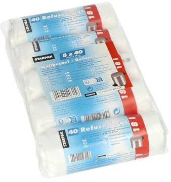 Papstar 1 Karton = 30x40 Müllbeutel, HDPE 18 l 52 cm x 46 cm weiss 12315