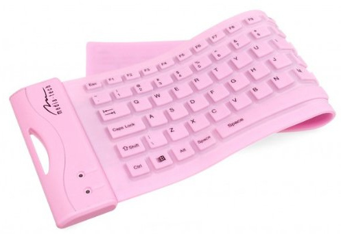 MediaTech Rubber Silikon Keyboard Tastatur pink MT 1239P-DE