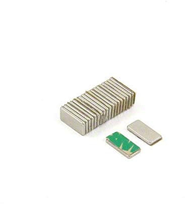 Self Adhesive N42 Neodymium Magnet for Arts, Crafts, Model Making, DIY, Hobbies, Office and Home - 10mm x 5mm x 1mm thick - 0.6kg Pull - North - Pack of 20