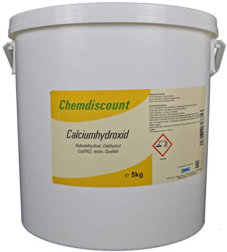 Chemdiscount 5kg Calciumhydroxid Ca(OH) 2, techn., Edelkalkhydrat, gelöschter Kalk