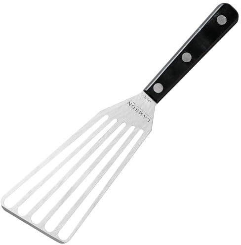 Lamson Chef’s Slotted Turner 3 x 6, Stainless Steel with Riveted POM Handle