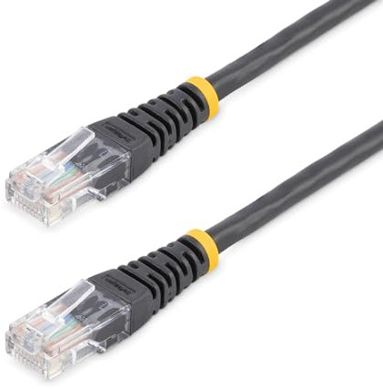 StarTech.com Cable Ethernet Cat5e - de 1,8m - Negro -Cable de Red - Cable Cat5e Moldeado - Cable de Conexión - Latiguillo de Red Ethernet Cat 5e (M45PATCH6BK)