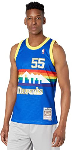 Mitchell & Ness Men's Denver Nuggets Dikembe Mutombo 1991-92 Hardwood Classics Royal Swingman Jersey Small