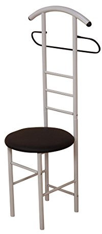 iovivo Herrendiener aus Stahlrohr mit rundem Sitz, 53x47x118 cm weiß/schwarz