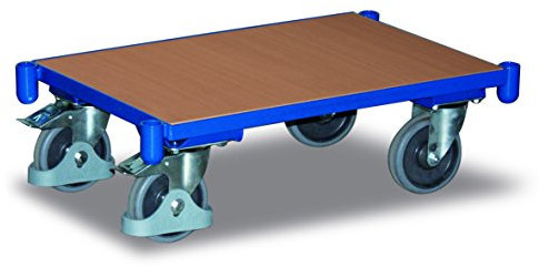 Euro System Roller mit Boden und Eckhülsen RAL5010 Enzianblau Rollwagen