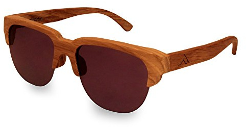 Holz Sonnenbrille für Damen & Herren – Handgemachte Walnussholz Sonnenbrille mit UV 400 Schutz & Polarisierte Linsen, Retro Design, Leicht & Nachhaltig – Ideal als Geschenk (Modell: Joker Oak)