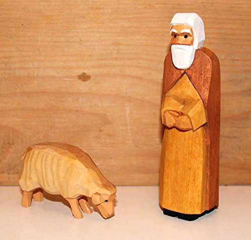 Lotte Sievers-Hahn Krippenfiguren Hirte mit Schaf Baumwollbeutel