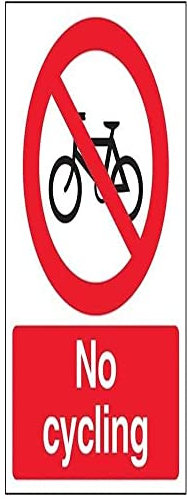 vsafety 53019 an-r Panneau « No de cyclisme Interdiction Assemblée, en plastique rigide, Portrait, 150 mm x 200 mm, noir/rouge