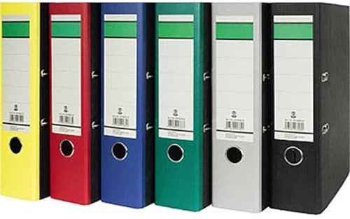 Unbekannt Name Ordner DIN A4 Rueckenbreite: 80mm Gelb Wolkenmarmor 2 Buegel 120006910, schwarz, 10 Stück