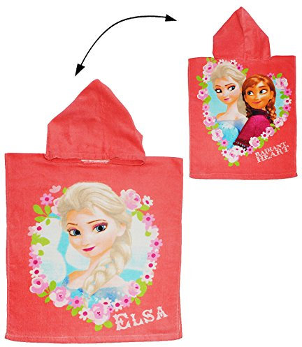 alles-meine.de GmbH Badeponcho - Frozen - die Eiskönigin - 50 cm * 115 cm - 4 bis 8 Jahre Poncho - mit Kapuze - Handtuch Strandtuch Baumwolle - völlig unverfroren Prinzessin ..