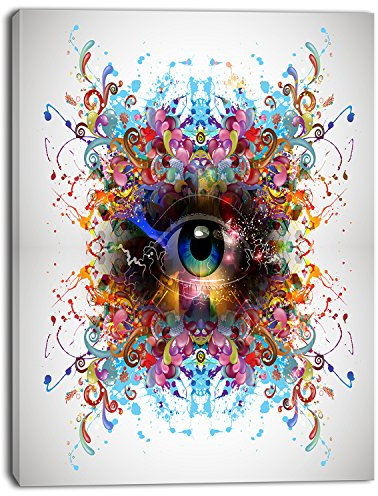 Designart PT13341-12-20 Magisches Auge mit Blumenmotiv, Kunstdruck auf Leinwand, 50,8 x 30,5 x 2,5 cm (H x B x T) 1P