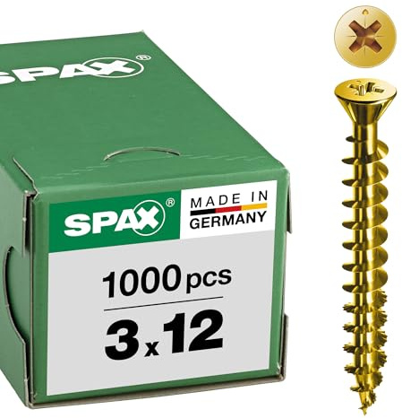 SPAX kleiner Senkkopf 3.0x 12 Vollgewinde Pozidriv 1 Kopf ø 5mm Yellox