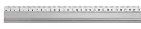 Wedo 525330 Lineal (aus Aluminium 30 cm, mit rutschsicherer Gummieinlage)