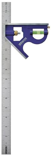 IRWIN Tools Combination Square, Metal-Body, 16-Inch (1794471) , Blue