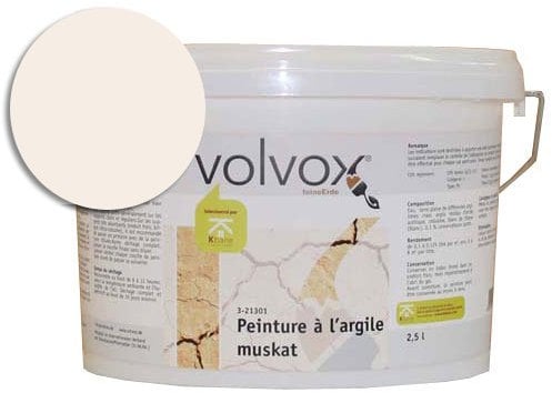 Volvox Espressivo Lehmfarbe - atmungsaktive Wandfarbe matt - hohe Deckkraft - streichfertige Naturfarbe beige 2,5 L