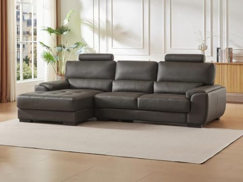 Kauf-Unique Ecksofa - Leder - Braun - Ecke Links - Metropolitan II