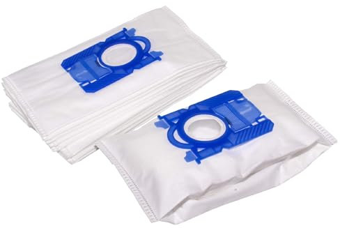vhbw 10x sacchetto compatibile con AEG/Electrolux AUO 8870 UltraOne Green aspirapolvere - in microfibra, 28cm x 17,5cm, bianco/blu