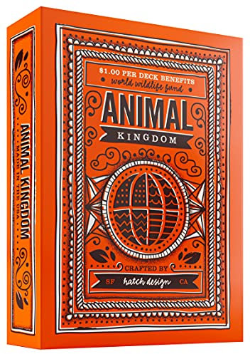 theory11 FSC-zertifiziertes Papier aus nachhaltiger Forstwirtschaft mit pflanzlichen Tinten Animal Kingdom Playing Cards Spielkarten, Orange, Poker