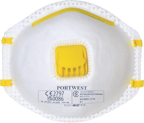 Portwest P101WHR Staubschutzmasken FFP1, mit Ventil, 10 Stück