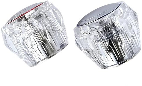 Deva DAC179 Profile Acrylic Tap Heads Bathroom Kitchen Sink Covers Standard Replacement for Leaking Aging Taps-1/2 Revivers-Hot Cold Top Indicator, Clear, One Size