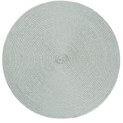 Stuco Trends Textiles 2003-05 4er Pack, Tischset Rund 35 cm, 100% Polypropylen, Silbergrau