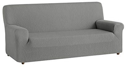 Textil-home Elastischer Sofabezug TEIDE, Sofahusse Couchbezug - 4 Sitzer - 240 a 270 cm. Farbe Grau