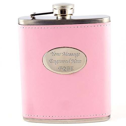 Personalised Engraved Pink Ladies Hip Flask 7oz