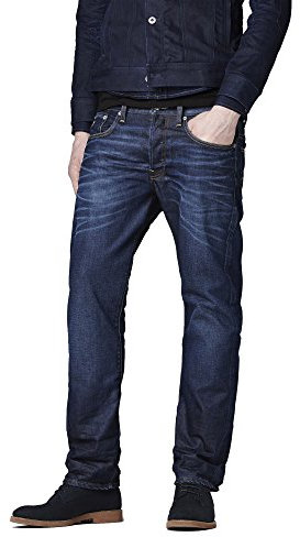 G-Star - 3301 - Jean - Coupe Droite - Délavé Stone - Homme Bleu (Dark Aged 50128.4639) W28/L32