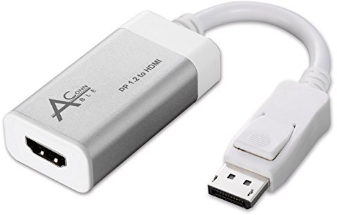 Ableconn DP2HD4K0A Aluminum DisplayPort to HDMI UHD (Ultra HD) 4K Cable Adapter - DP 1.2 to HDMI up to 4K UHD 3840x2160@30Hz