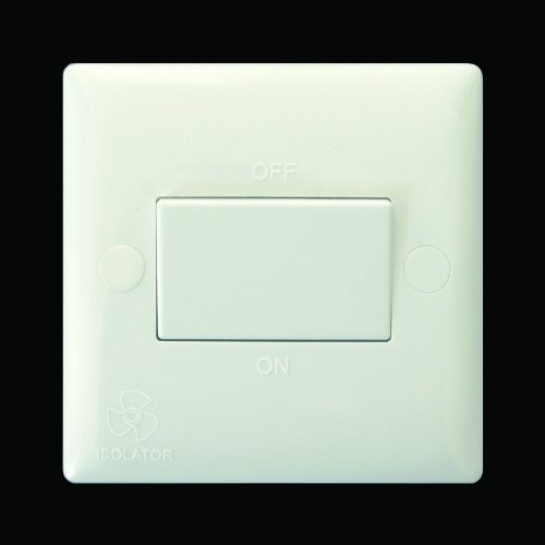 Varilight 10 Amp Fan isolating Switch (3 Pole), White Moulded Bevel - XOFiW