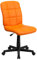 Flash Furniture Bürostuhl mit mittlerer Rückenlehne, gesteppt, Vinyl, drehbar, Metall, Orange, 1 Stück