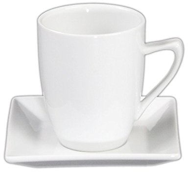 Holst Porzellan CF 006 FA2 Kaffeebecher 0,28 L auf Untere YK, weiß, 13 x 13 x 10.5 cm, 1 Set