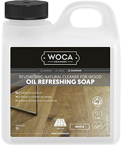 WOCA Denmark Oil Refreshing Soap (Öl-Refresher) Weiß 1 Liter - Konzentrierte Pflege für geöltes/gewachstes Holz.